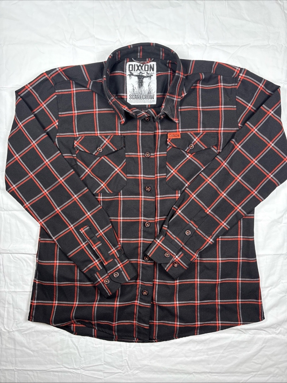 Dixxon Scarecrow Black & Orange Plaid Button-Up Shirt